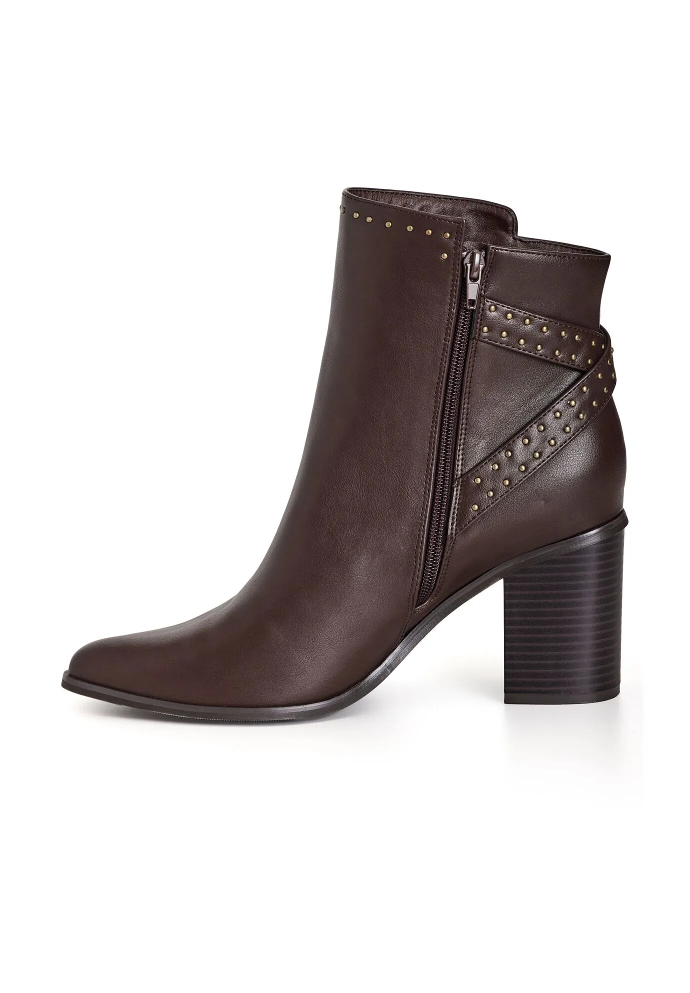 WIDE FIT Orly Ankle Boot - choc brown