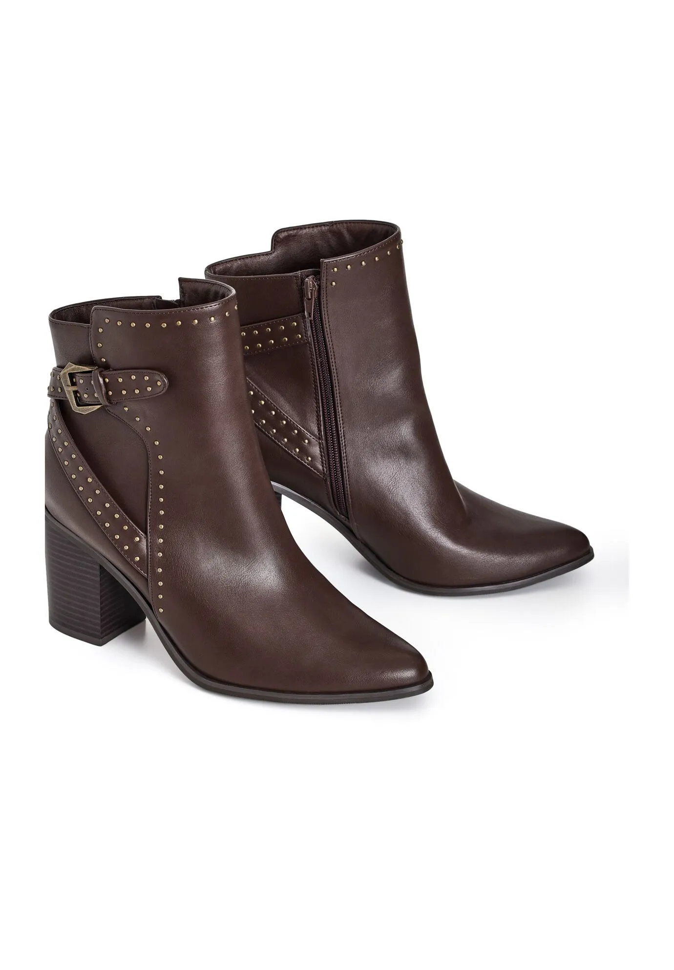 WIDE FIT Orly Ankle Boot - choc brown