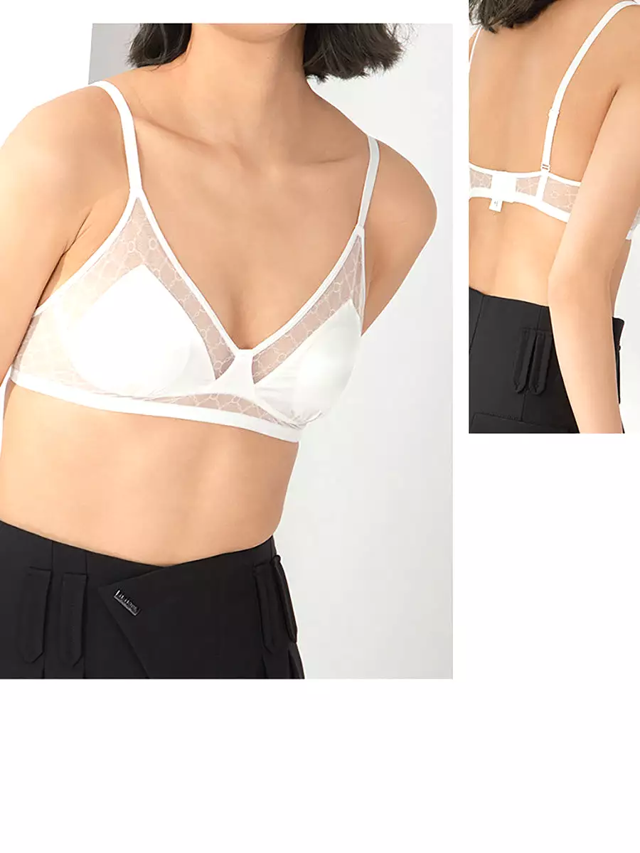 Women Sexy Solid Lace Silk Spliced Triangle Bra KL1005