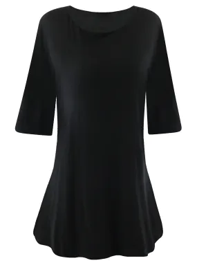 Womens Lightweight Bell Sleeve Loose Fit Tunic Top