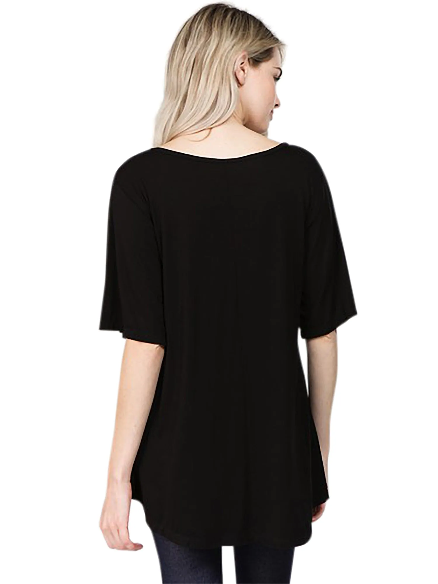 Womens Lightweight Bell Sleeve Loose Fit Tunic Top