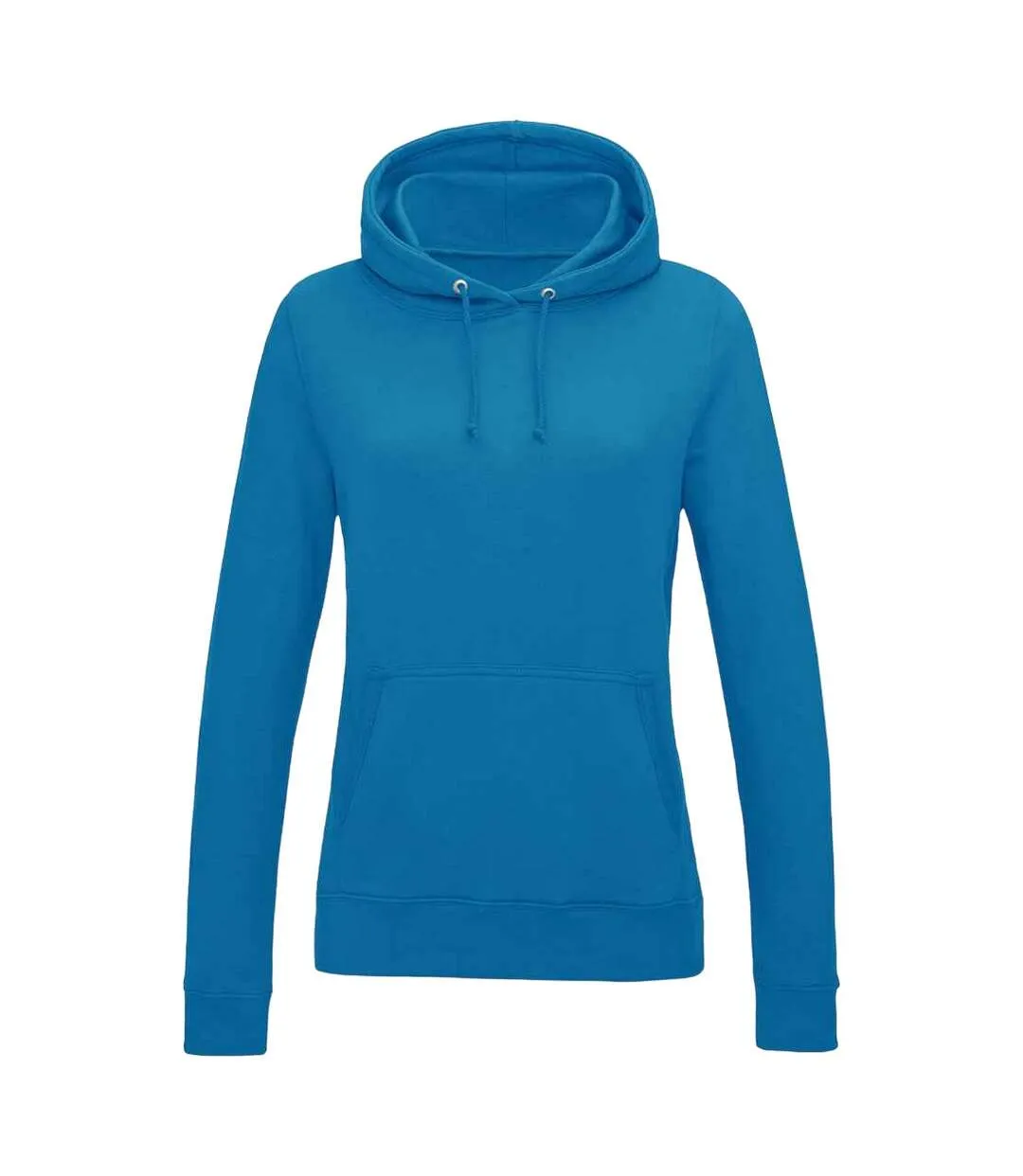 Womens/ladies girlie college hoodie sapphire blue Awdis