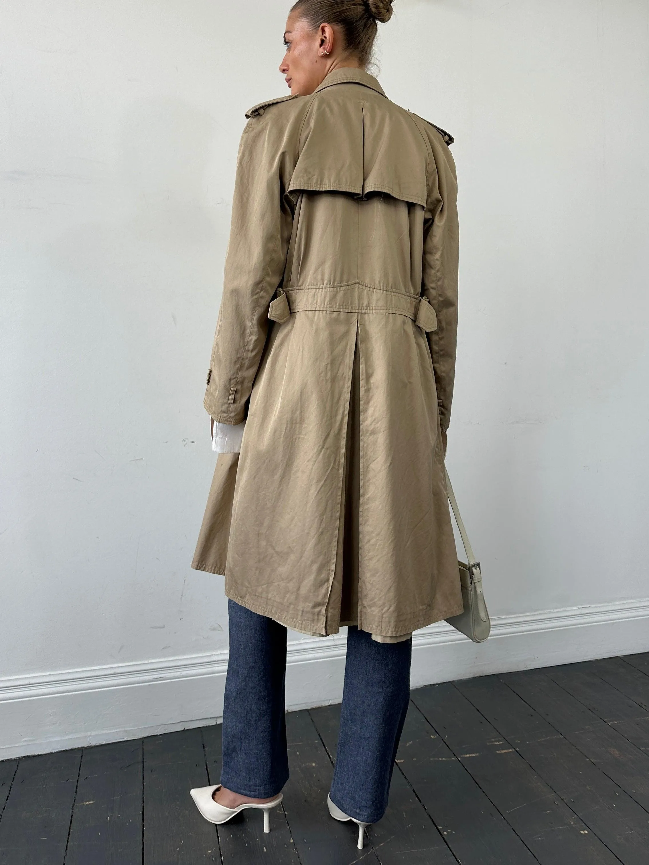 Yves Saint Laurent Pure Cotton Double Breasted Trench Coat - M